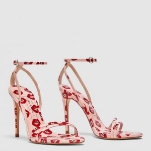 Zara Lip Print Strappy Heel